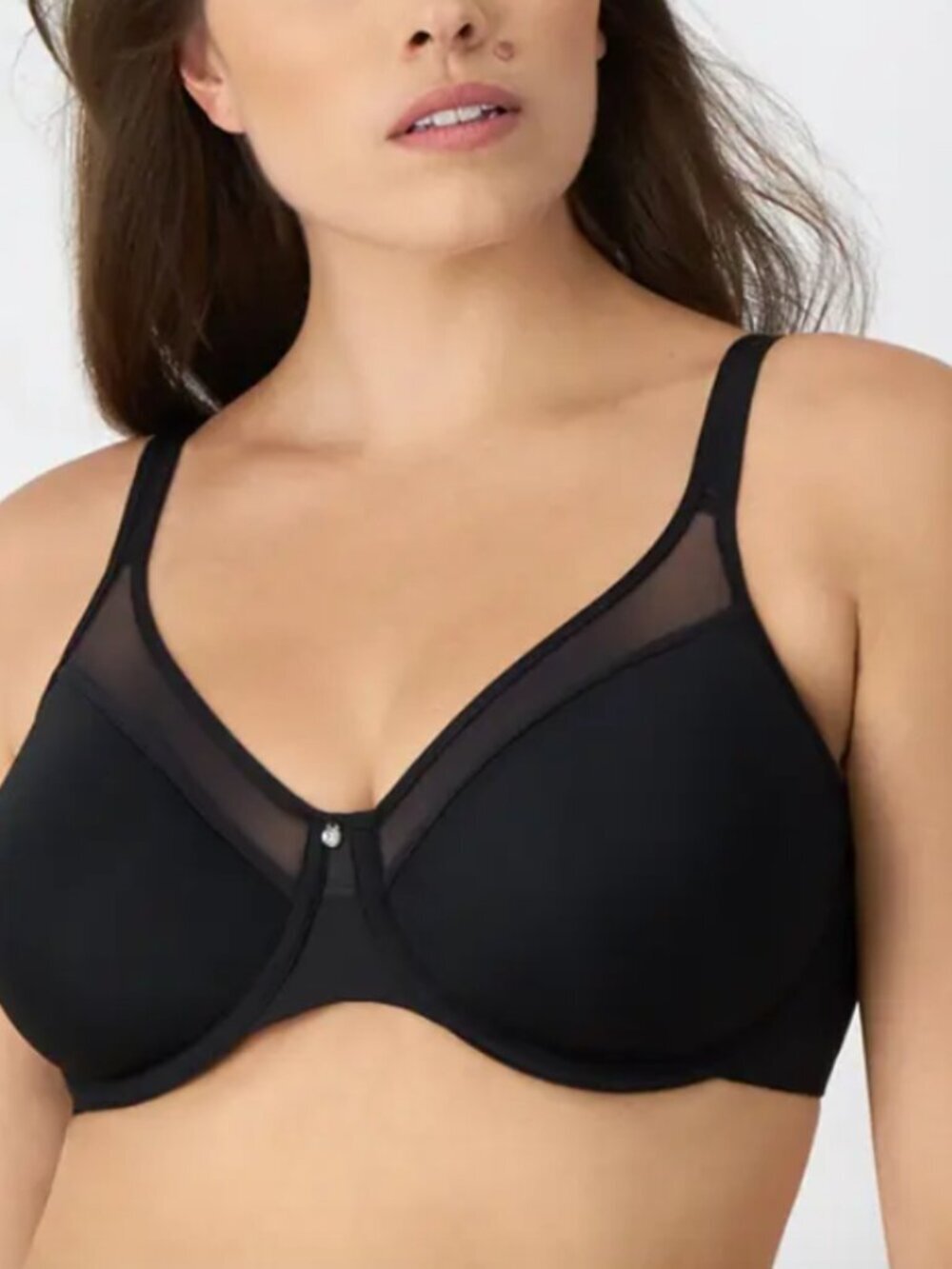 Bali Smooth Ultra Light Underwire Bra Black Mesh Neck Breathable Size 40B NWT